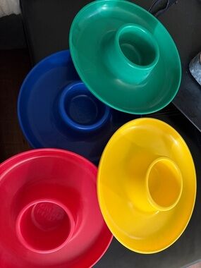 Party Snack & Drink Holders - Red, Blue, Green, Yellow